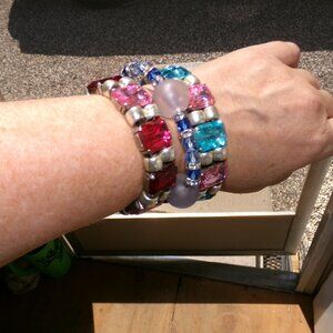 Set of 3 Vintage Elastic Bracelets